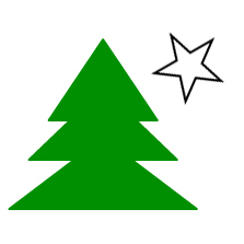 Bastelvorlage Weihnachtsbaum und Stern