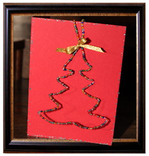 Basteln für Weihnachten - Bastelidee Weihnachtskarte mit Weihnachtsschmuck basteln
